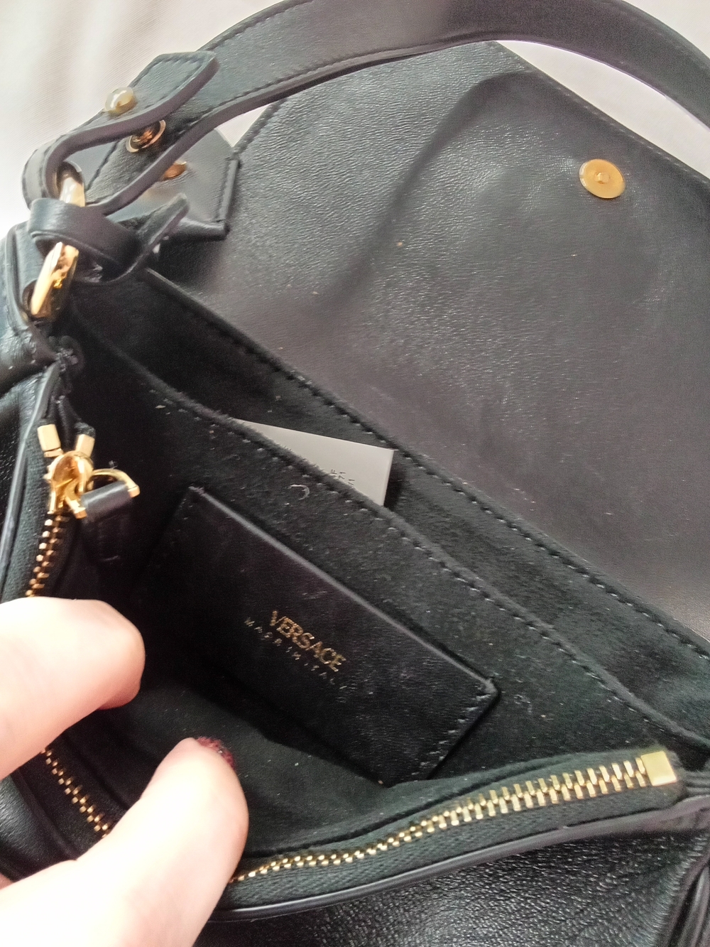 Versace Black Leather Crossbody Bag - Picture 8 of 10